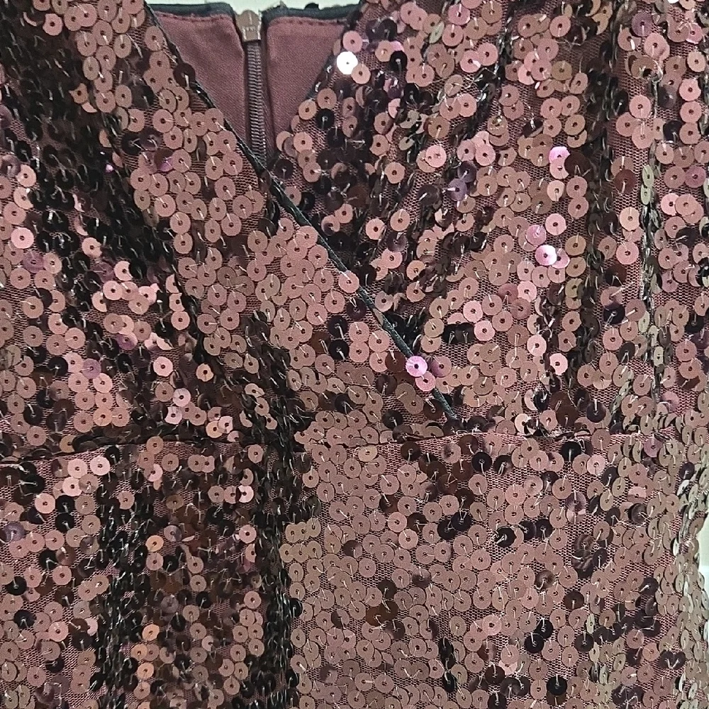VENUS Burgundy and Gold Sequin Mini Dress **NWOT** - Picture 11 of 15